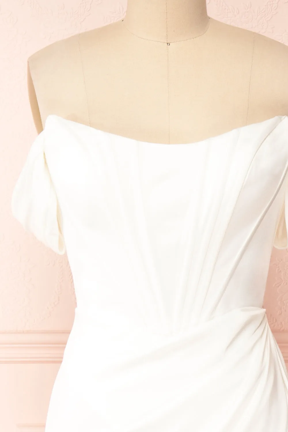 Namie Ivory | Corset Maxi Dress w/ Removable Straps