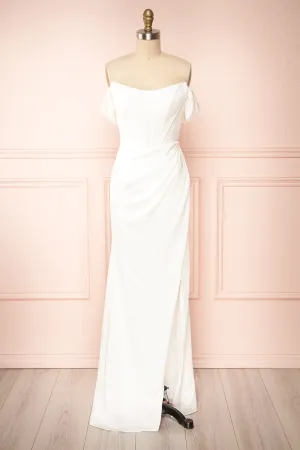 Namie Ivory | Corset Maxi Dress w/ Removable Straps