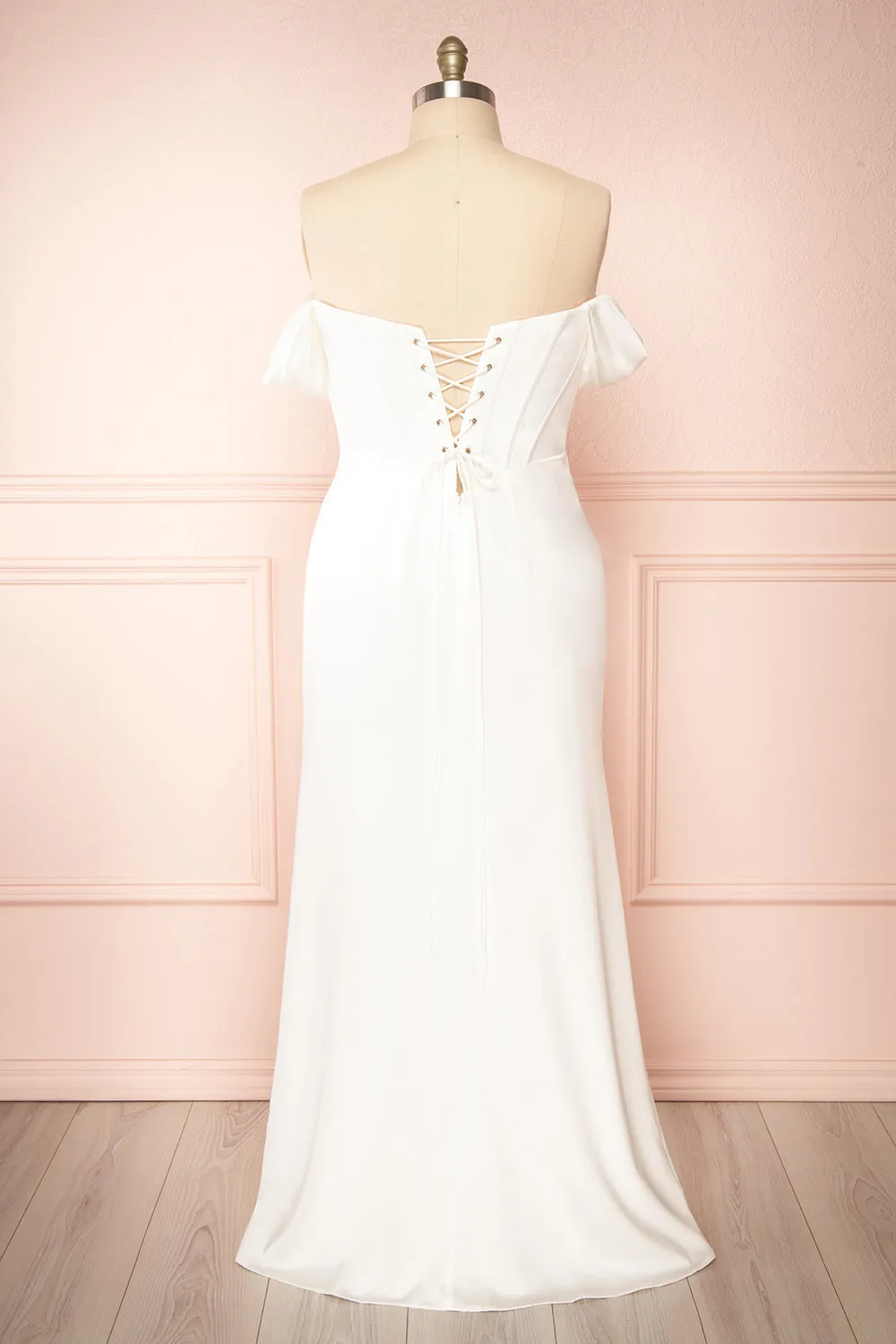 Namie Ivory | Corset Maxi Dress w/ Removable Straps