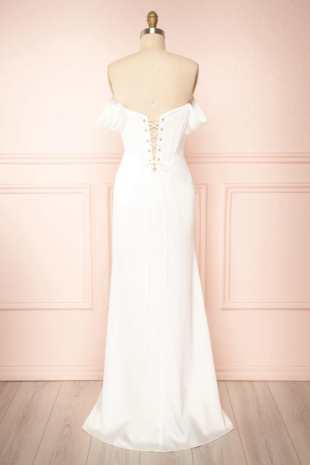 Namie Ivory | Corset Maxi Dress w/ Removable Straps