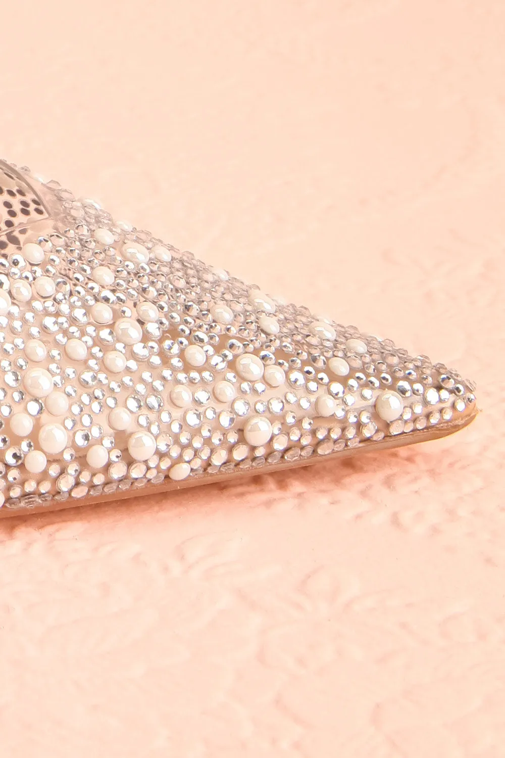 Perlia | Pointed Toe Heels w/ Crystals