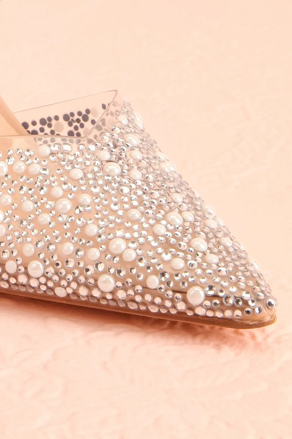Perlia | Pointed Toe Heels w/ Crystals