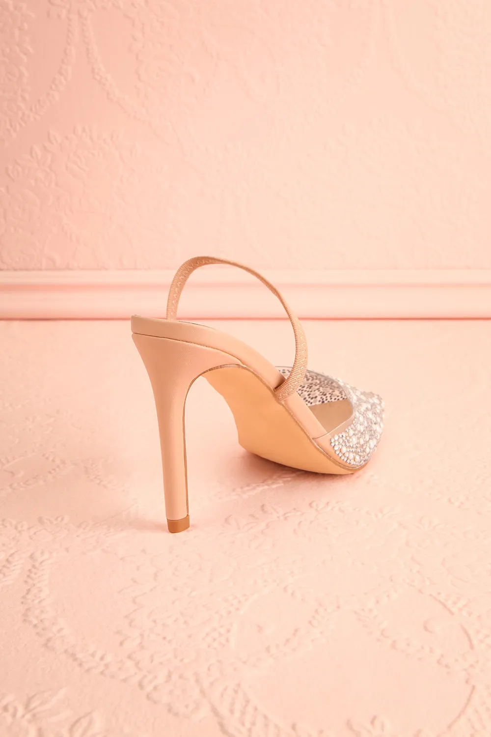 Perlia | Pointed Toe Heels w/ Crystals