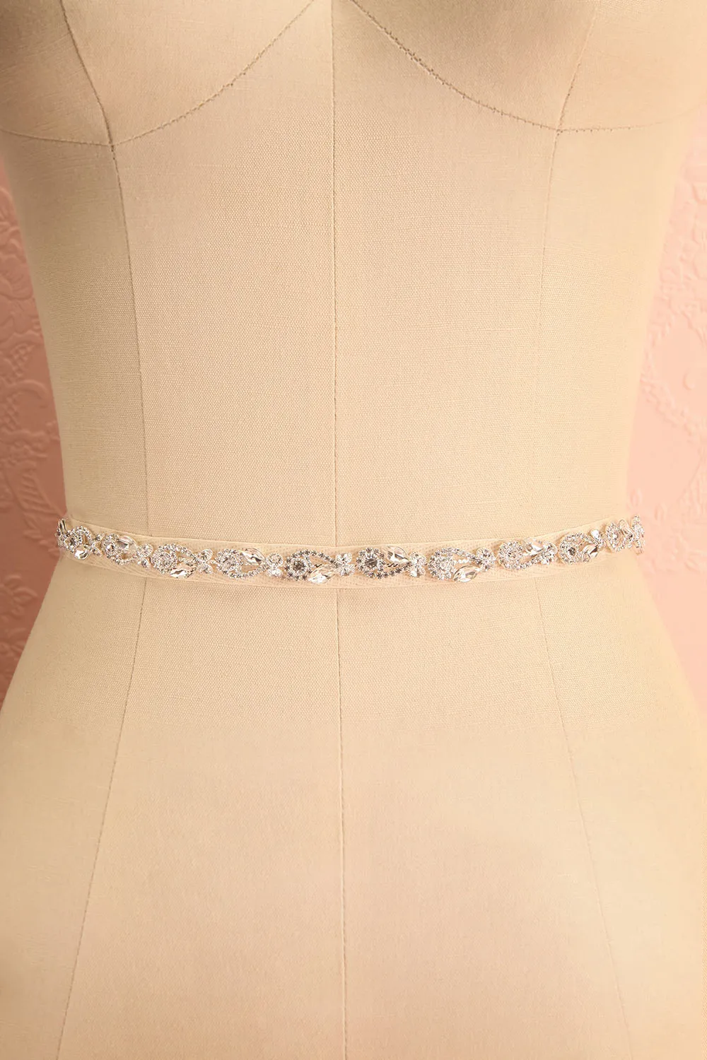 Rajni Silver | Crystal Ribbon Belt