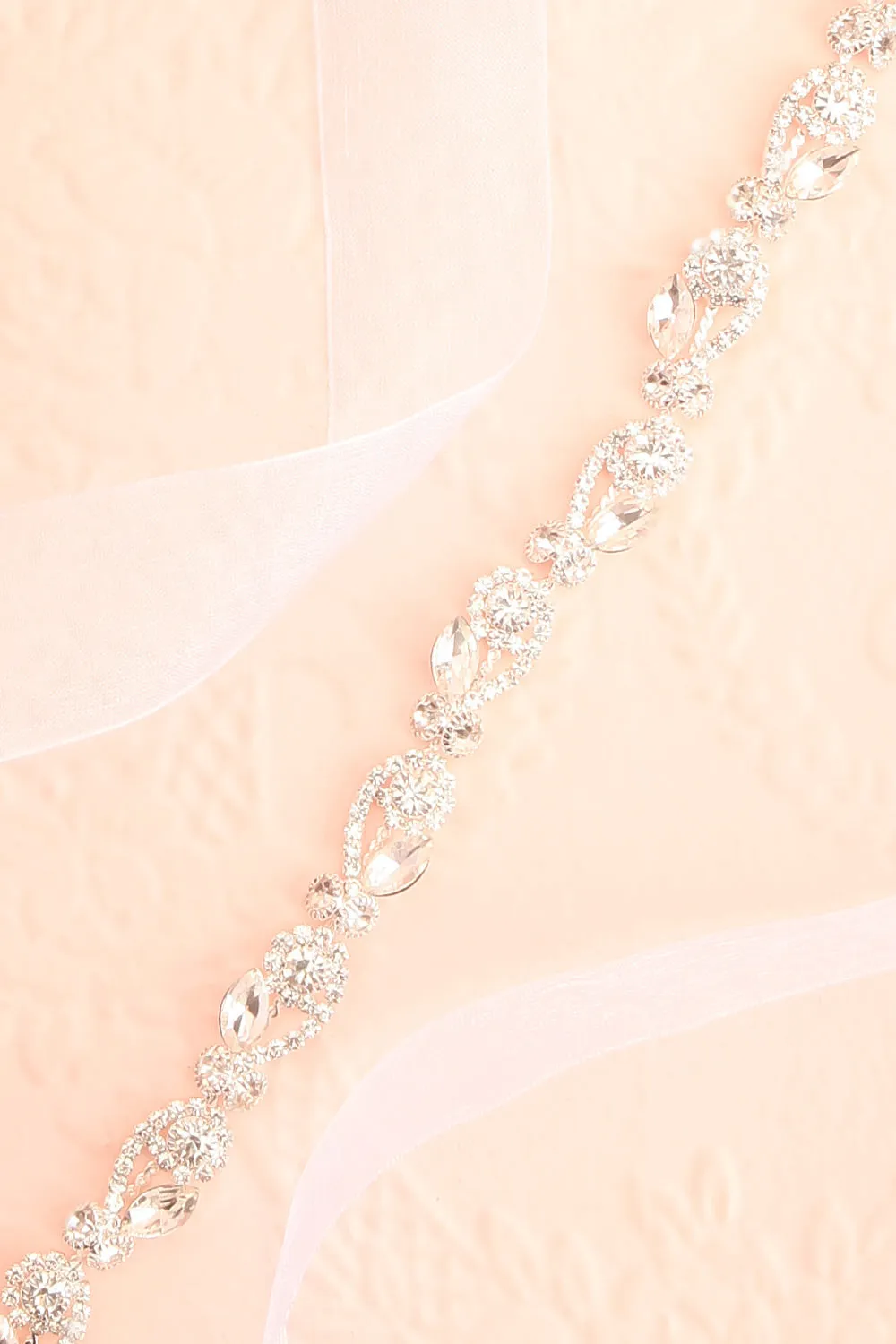 Rajni Silver | Crystal Ribbon Belt