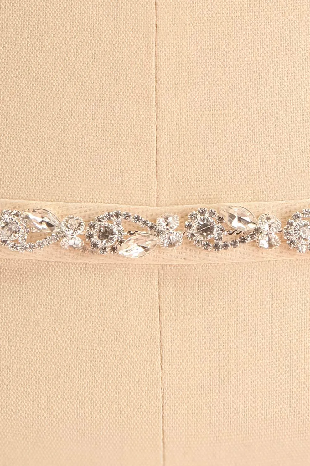 Rajni Silver | Crystal Ribbon Belt