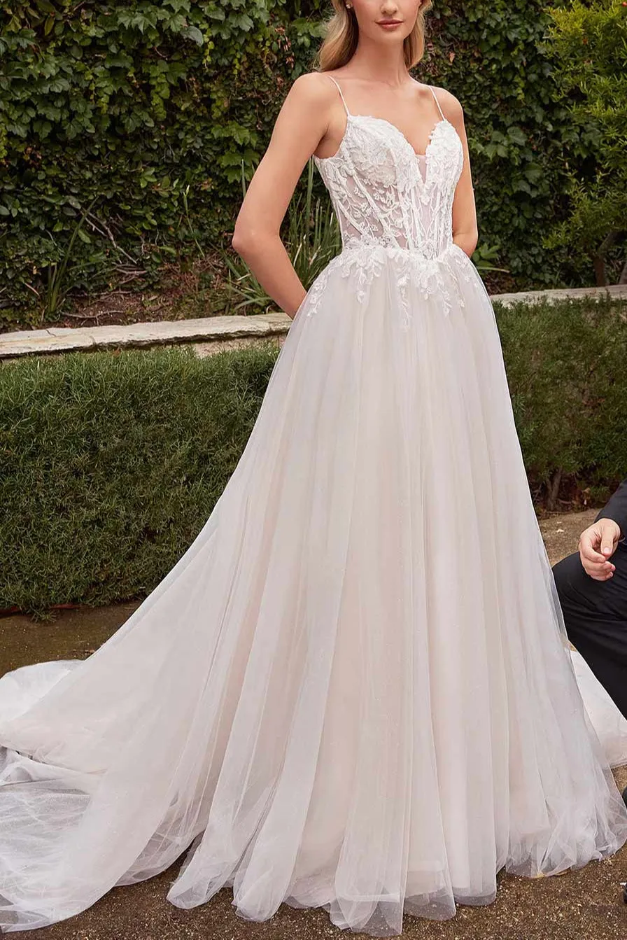 Sarienne | Sparkly A-Line Bridal Tulle Dress