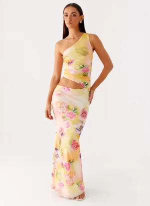 Seranella One Shoulder Maxi Dress - Sunburst Floral