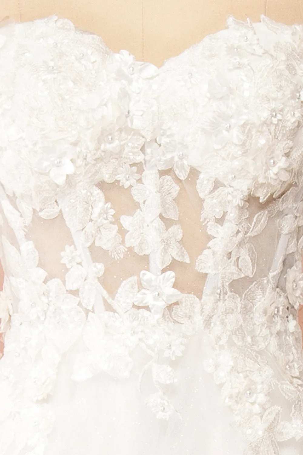 Seyori | Ivory Floral Maxi Gown w/ Detachable Sleeves
