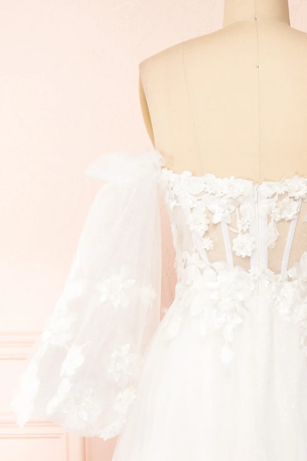 Seyori | Ivory Floral Maxi Gown w/ Detachable Sleeves