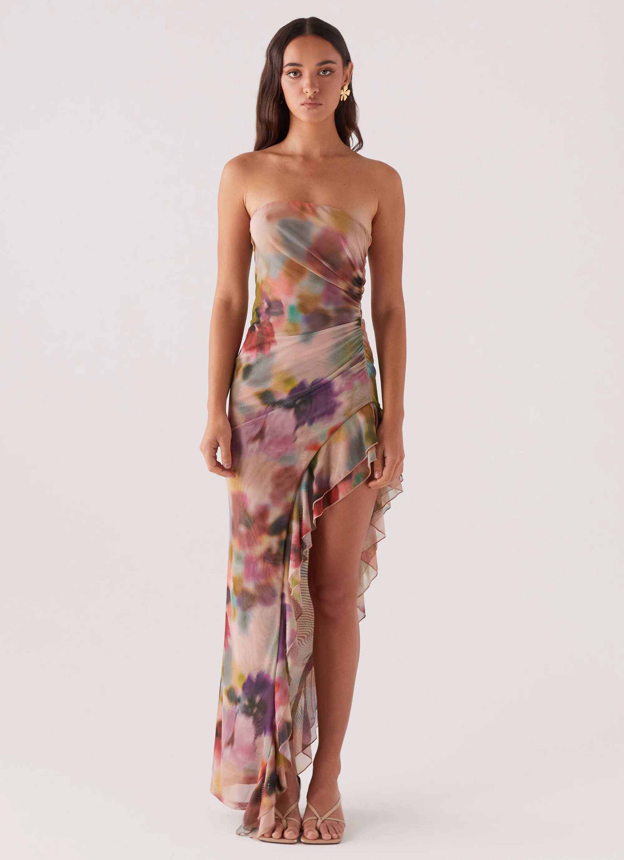 Shape Of You Strapless Maxi Dress - Mystic Meadow