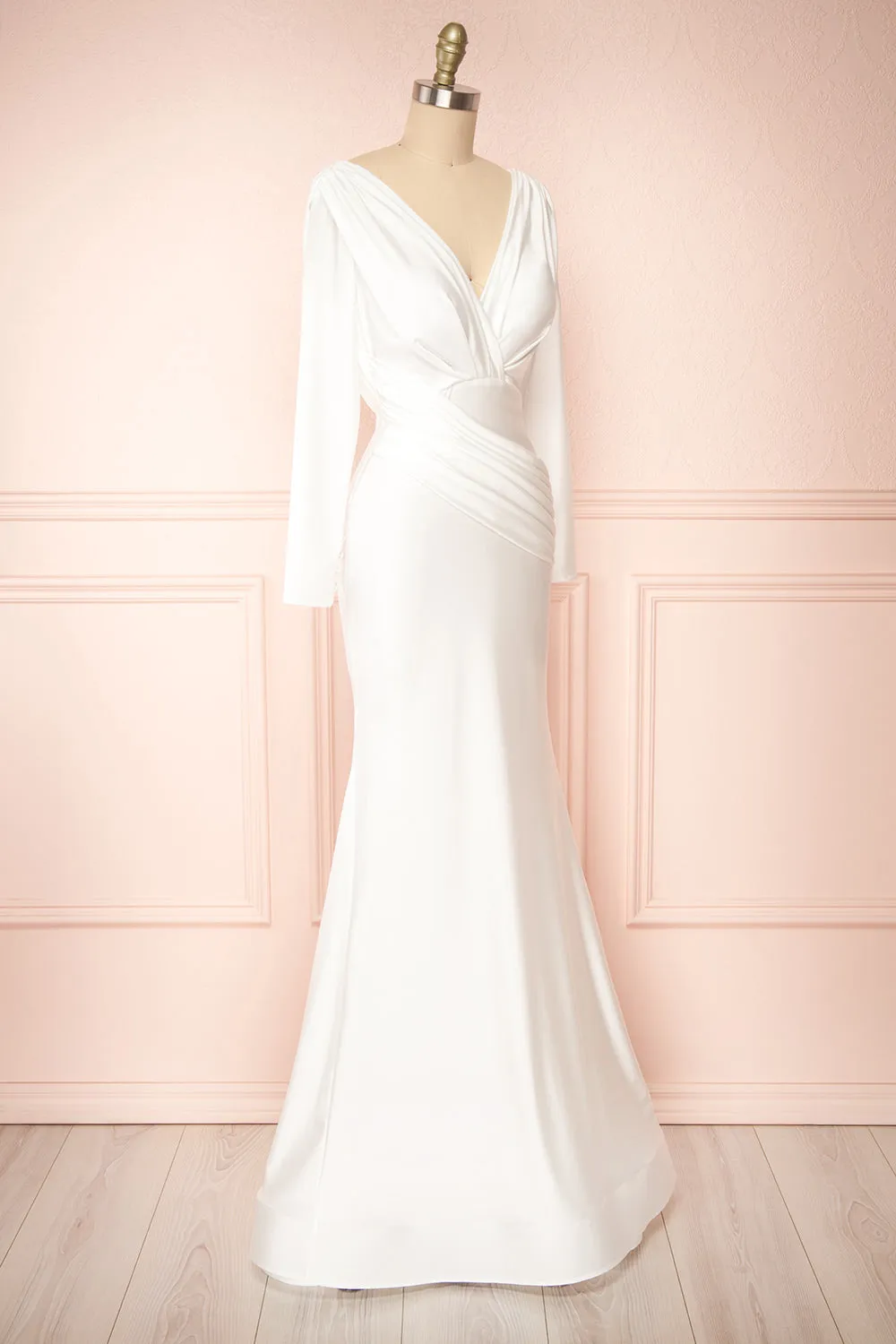 Teresa | V-Neck Satin Maxi Bridal Gown