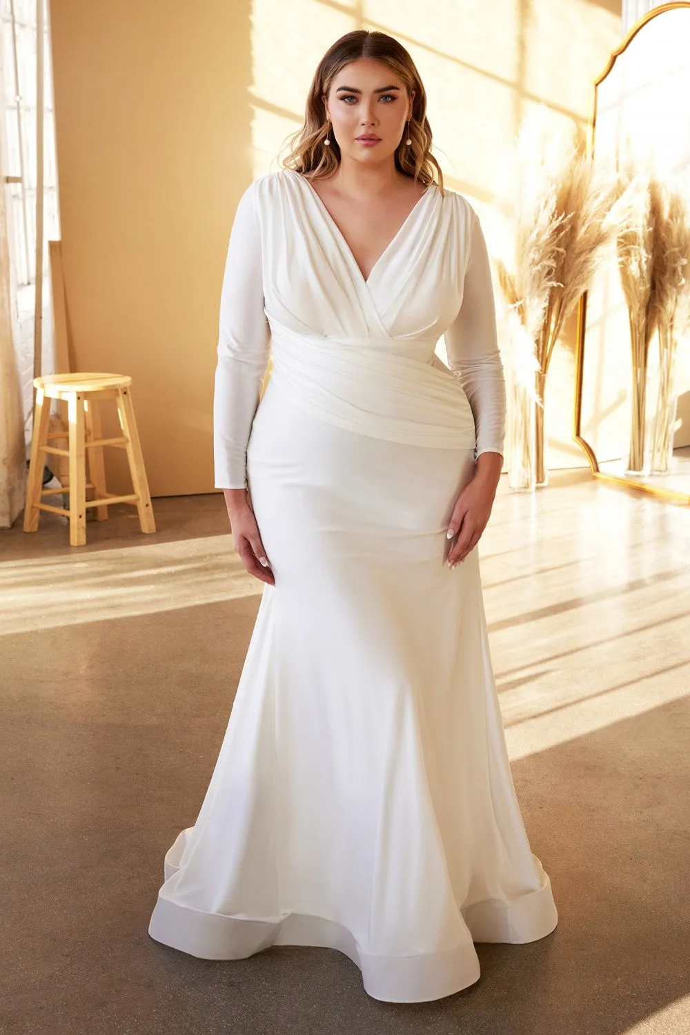 Teresa | V-Neck Satin Maxi Bridal Gown